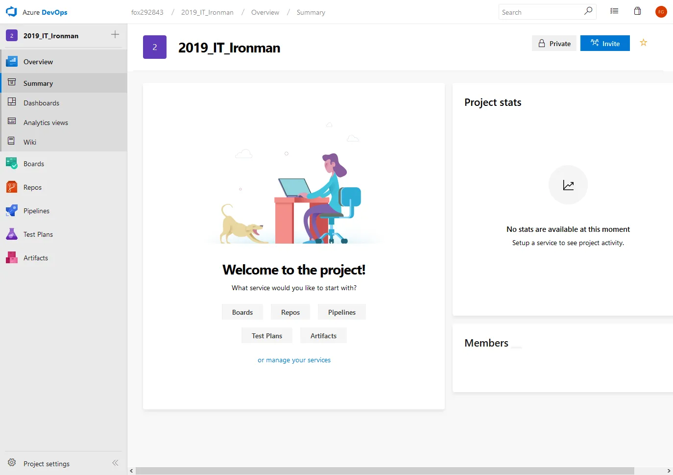 Azure Devops 的專案畫面
