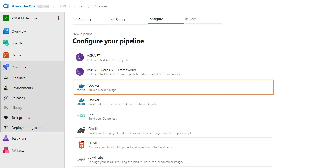 設定 Azure Pipleline 組態