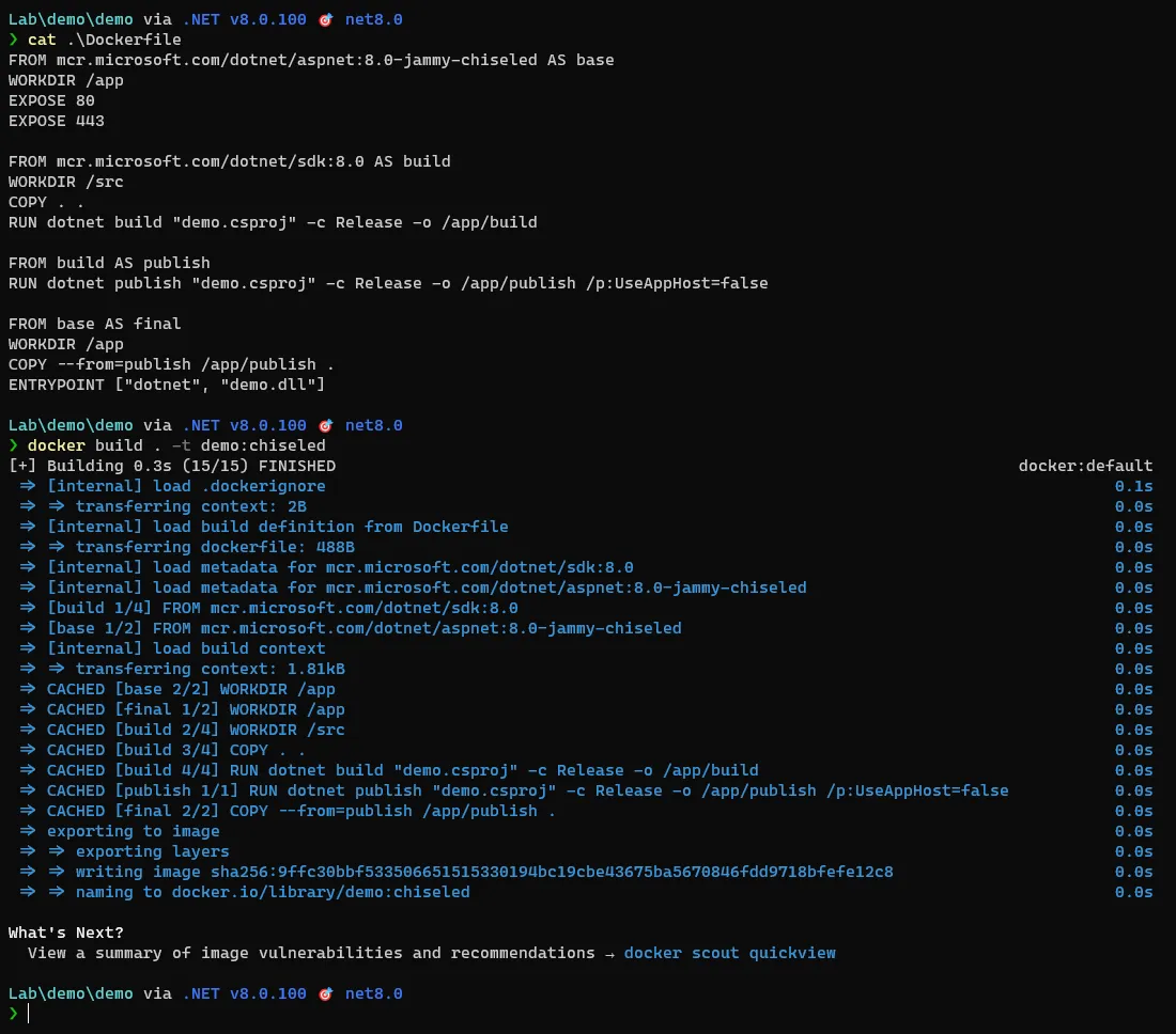 建置基於 aspnet:8.0-jamy-chiseled 的 Image