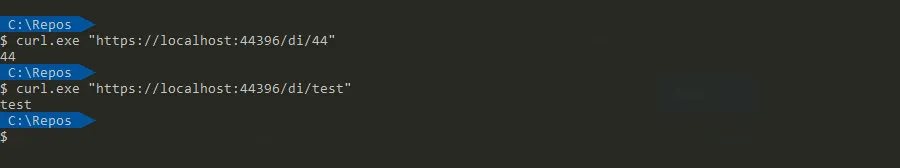 使用 curl 的執行結果