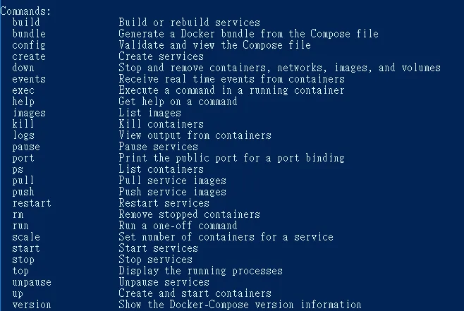 docker-compose 指令集