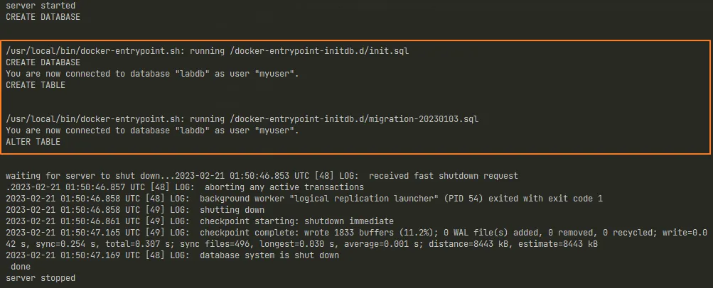 建立 container 時，執行多個 .sql 