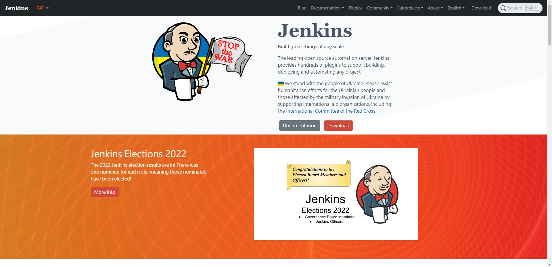 2023 年 Jenkins 首頁