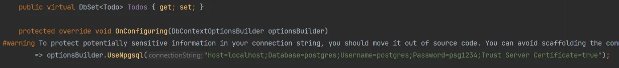 dotnet ef 產生出來的 PostgresContext 內容