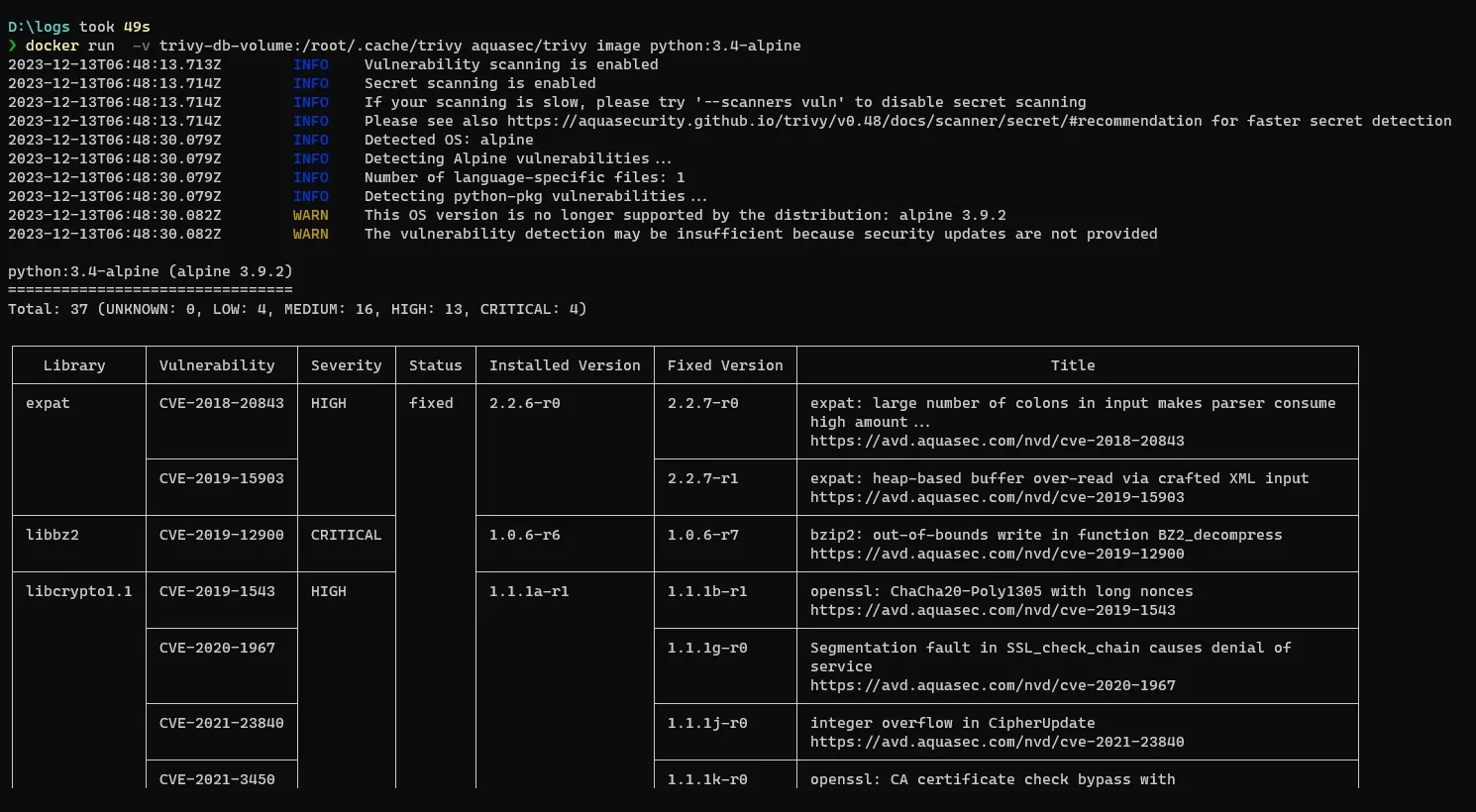 掃描存在於 Registry 內的 Image